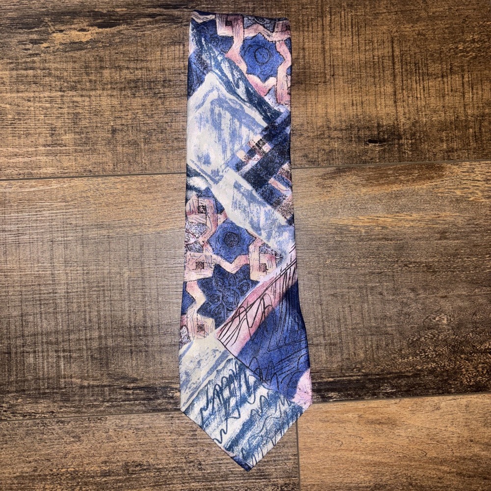 Bugle Boy USA Mens Vintage Tie Abstract Graphic Wide Retro 90s Novelty Necktie